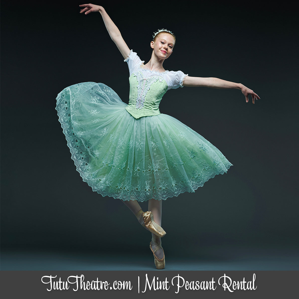 Mint Peasant Dress Rental  Tutu Theatre