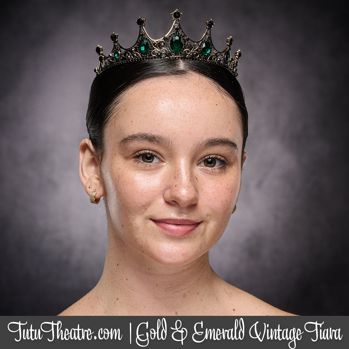 Gold and Emerald Vintage Tiara