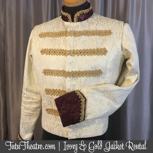 Ivory and Gold Cavalier Men’s Jacket Rental
