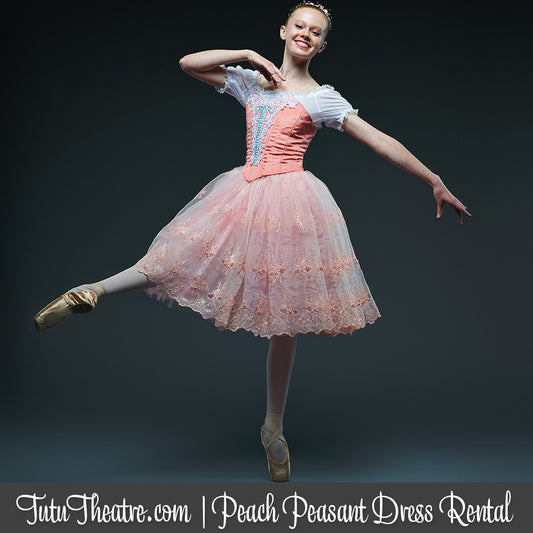 Peach Peasant Dress Rental